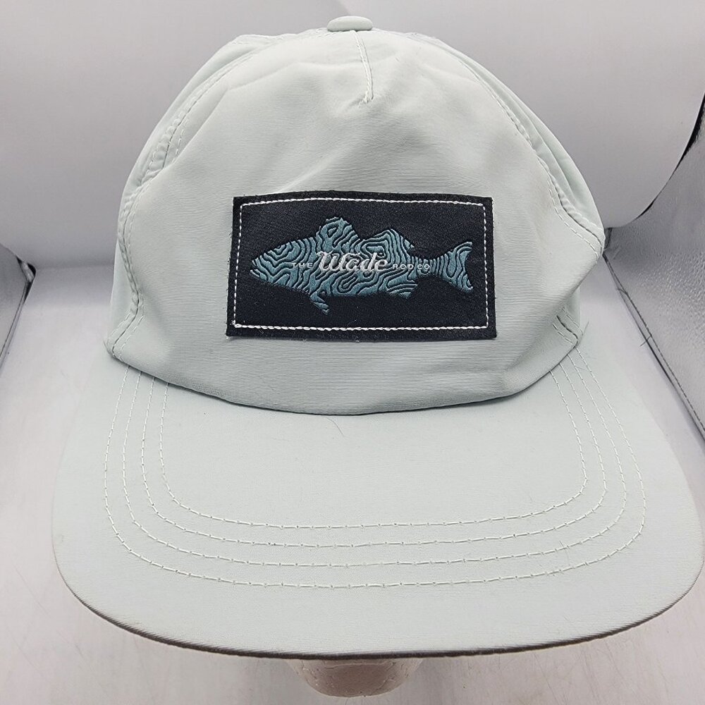 Postfly The Wade Mens Light Gray Adjustable Hat Cap Fish Patch Fishing Outdoors
